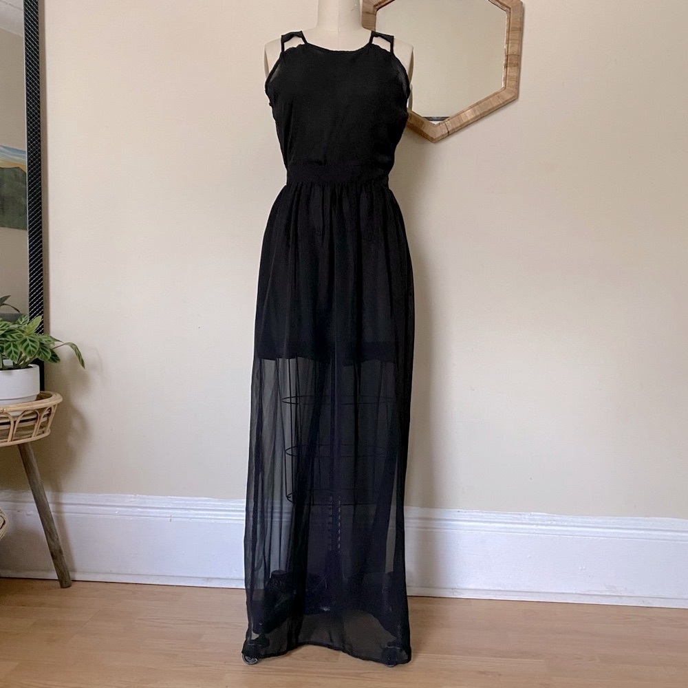 Black sheer dress